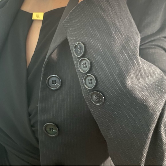 Jacob Dark Grey Blazer with Pin Stripes Size 0 - Picture 4 of 7